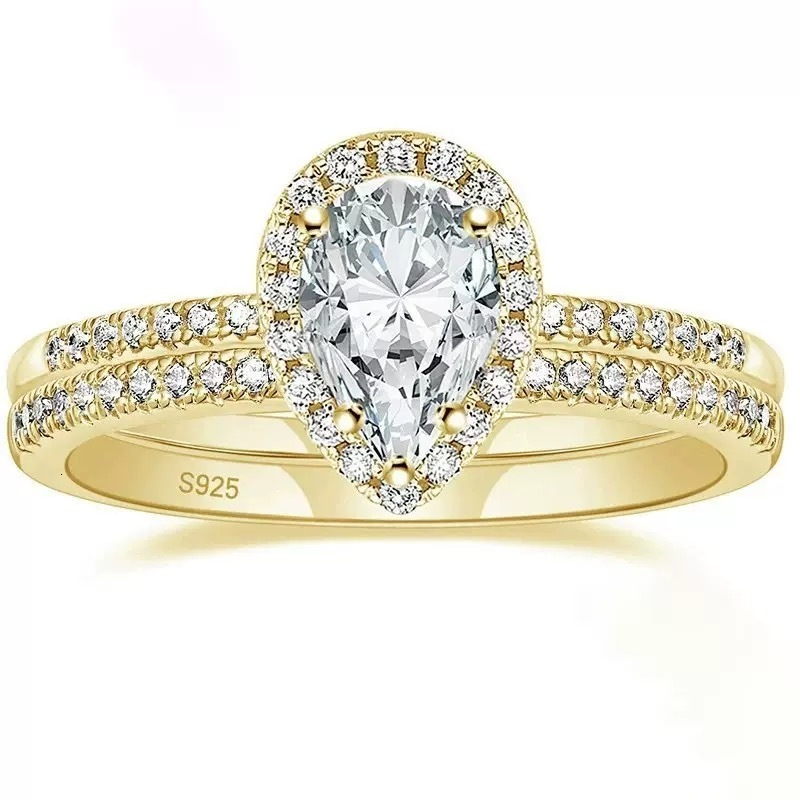 Classic IGI Certificate CVD HPHT 1CT 2CT 3CT Pear Cut Lab Grown Diamond Ring Custom Wedding Ring Fine Halo Ring for Party - view 7