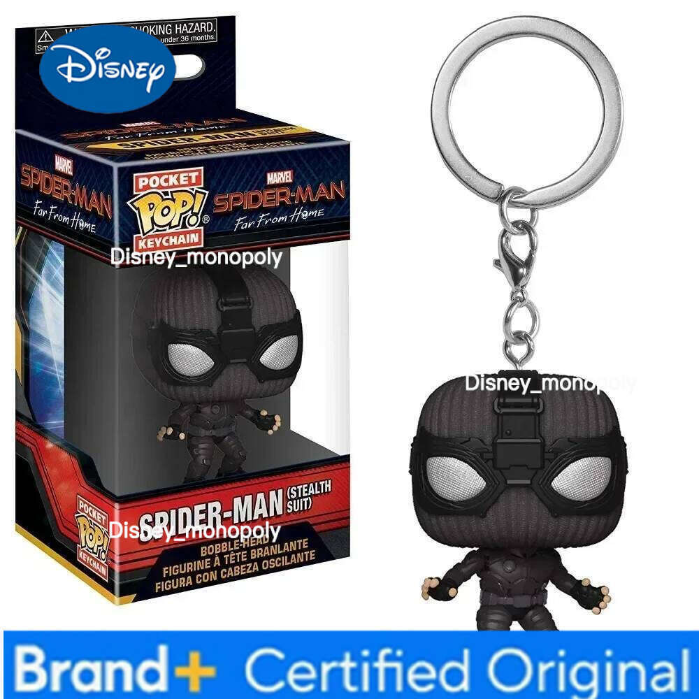 Disney Full Funko pop Pocket Keychain SPIDER MAN Marvels Spider-gwen Zomie Hunter Spidey toys Figure Model Toys Children Birthday Gift H260205
