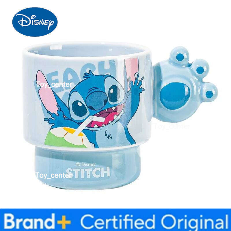 Disney Stitch Coffee Mug Anime Character Ceramic Stacked High Beauty Female Office Drinking Cup Suitable for Home Use Gifts H2602051