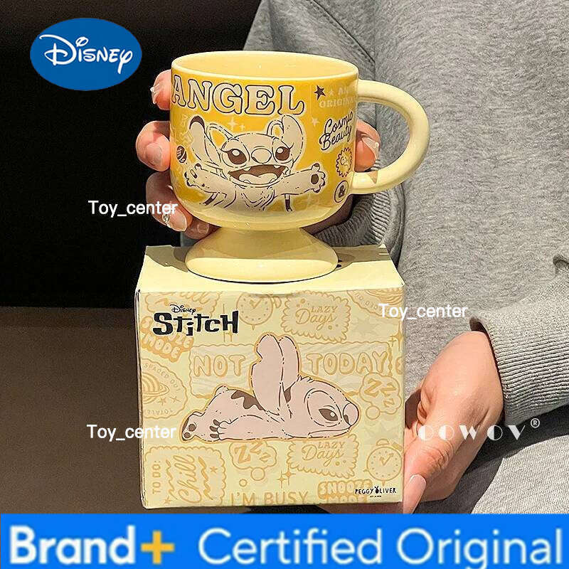 Disney Stitch Ceramic Mug 300ML Cute Cartoon Cup With Handle Microwave&Dishwasher Safe Household Coffe Tea Mugs H260205