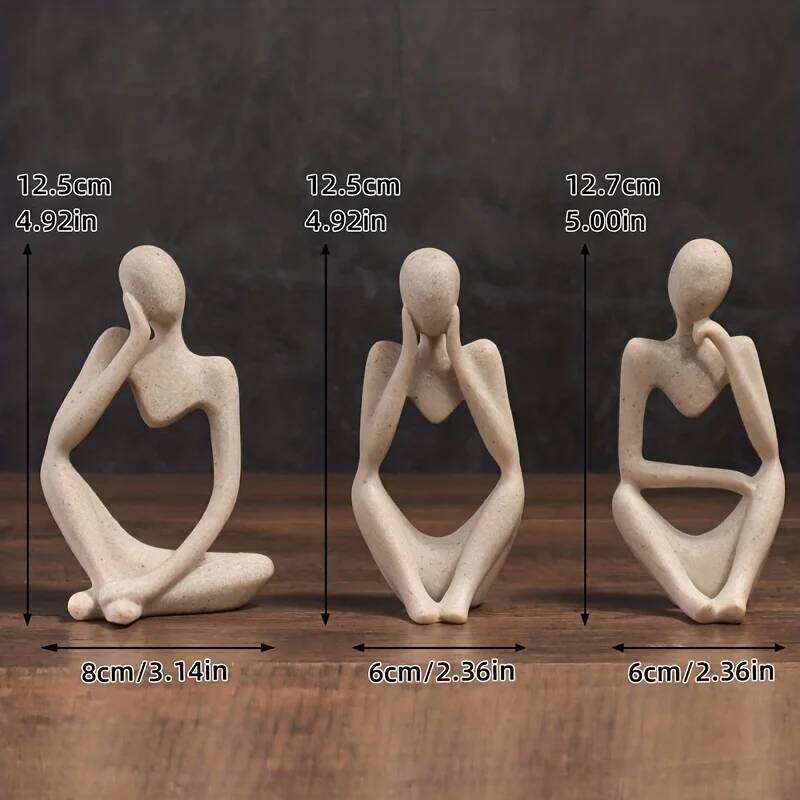 Minimalist Human Contemplation Sculpture Figurine - High Quality Decorative Art Piece with Excellent Value S260204