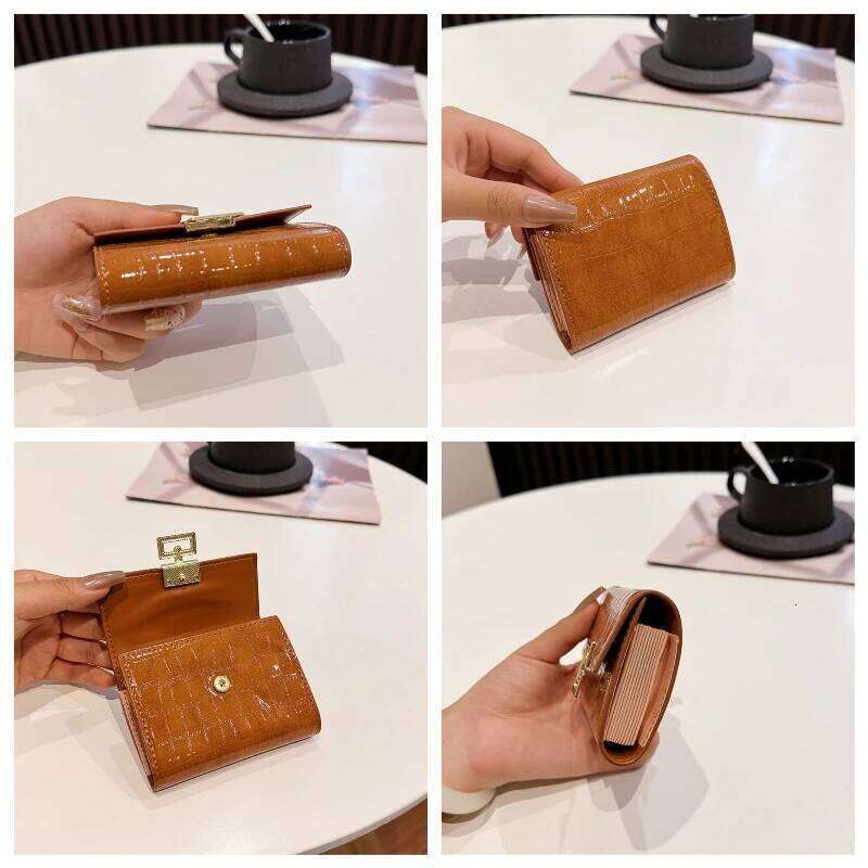 Fashion PU Leather Women Wallet Bi-fold Wallets Red ID Card Holder Coin Portable Small Women's Purse 2025 New Style Z260205