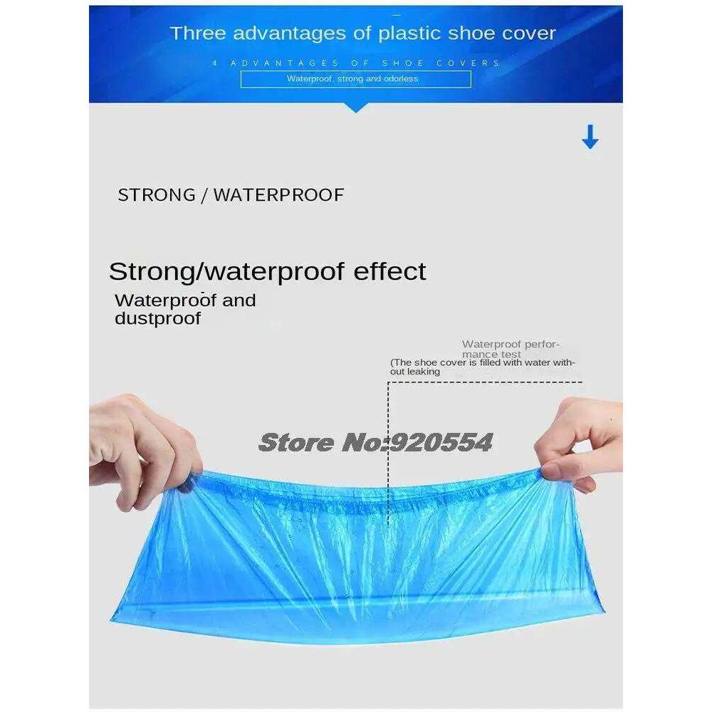 10/50/100pcs Plastic Disposable Overshoes Outdoor Rainy Day Carpet Cleaning Waterproof Shoe Covers S260204