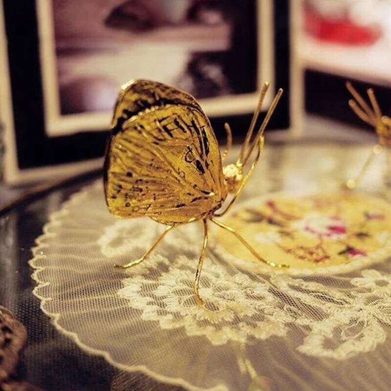 Decorative Metal Handicraft Copper Gold Ant Butterfly Ornament for Art Decor S260204