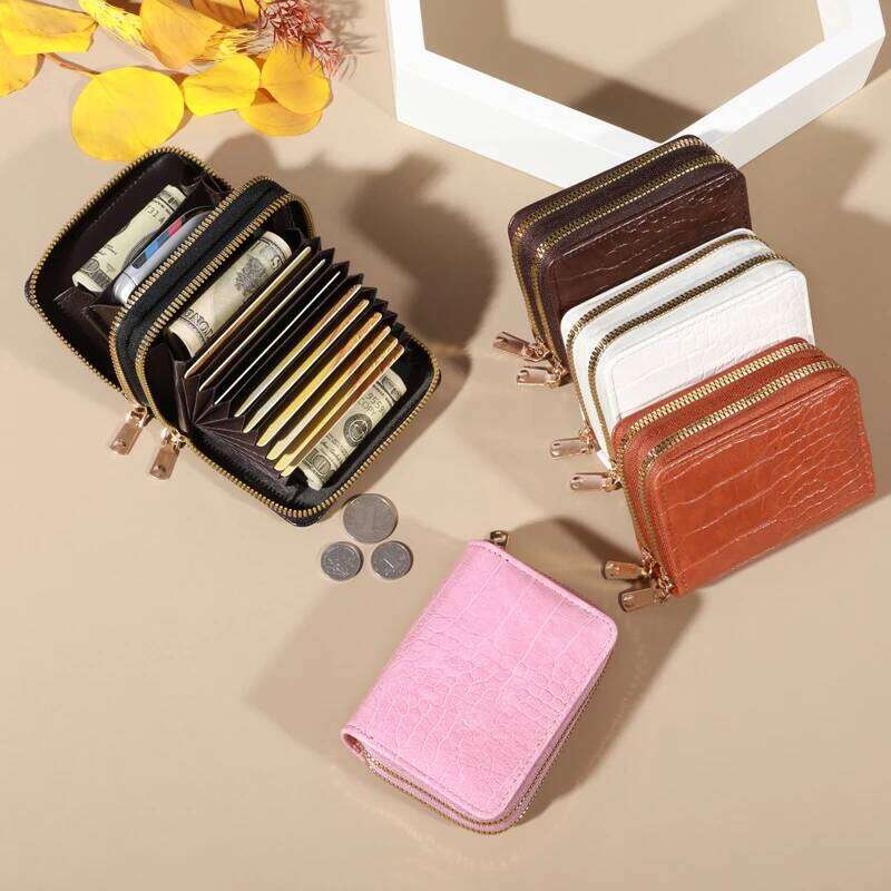 Elegant Women's Multi Wallet - Secure Double Zip Clutch | Casual PU Leather Purse with Style Storage Crocodile Card Bag Z260205