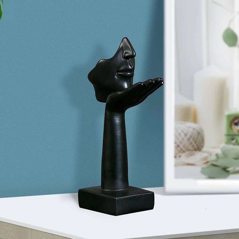 1PC, creative abstract action decorative items, black thinker figure sculpture, home soft furnishings S260204
