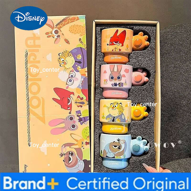Disney 2025 New Zootopia Judith Nick Mug Box Cartoon Cute Couple Classmate Friend Birthday Gift Ceramic Home Coffee Cup H260205