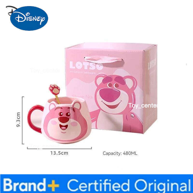 Disney Lotso Ceramic Water Cartoon Strawberry Bear Belly Drinkware Cup Creative Coffee Mugs Cute Kids Chirstmas Gift H260205