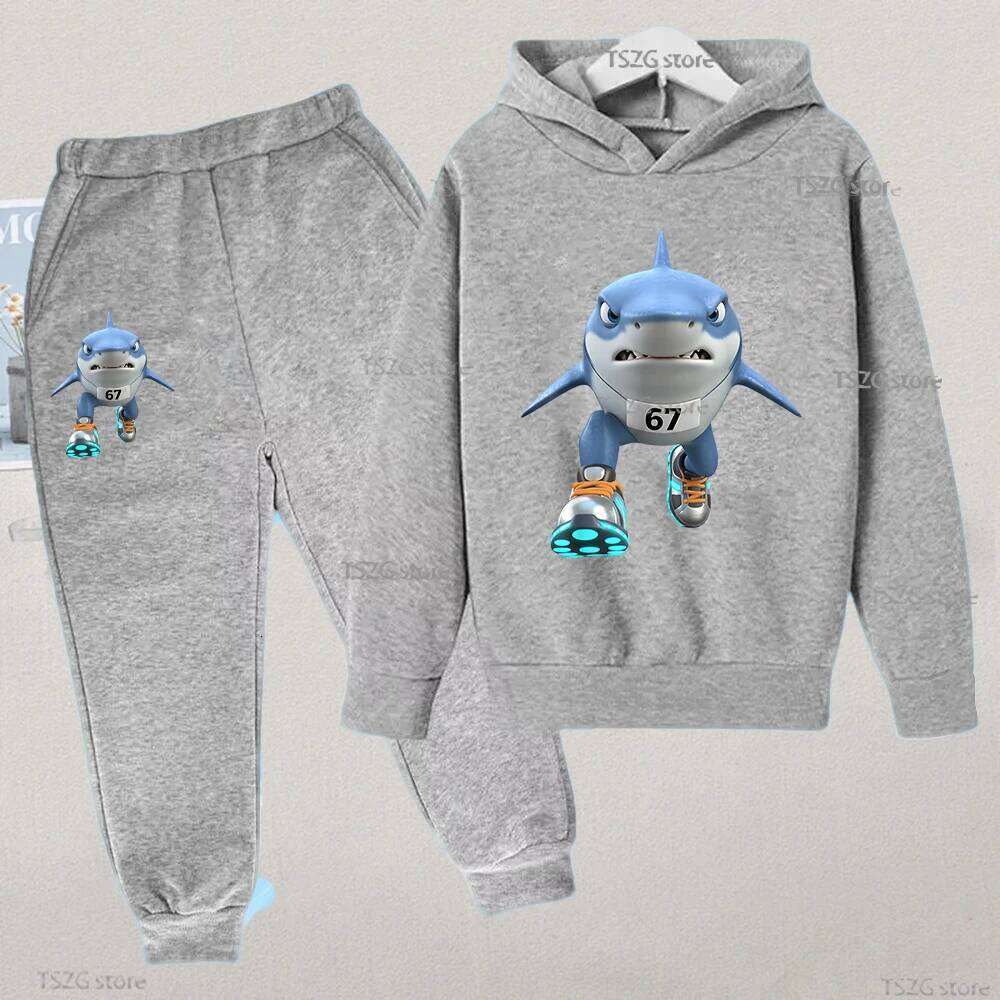 Autumn Children Set Cartoon 67 Six Seven Italian Brainrot Number Print Girls Boys Fleece Comfortable Pant Suit Leisure Tracksuit X260205