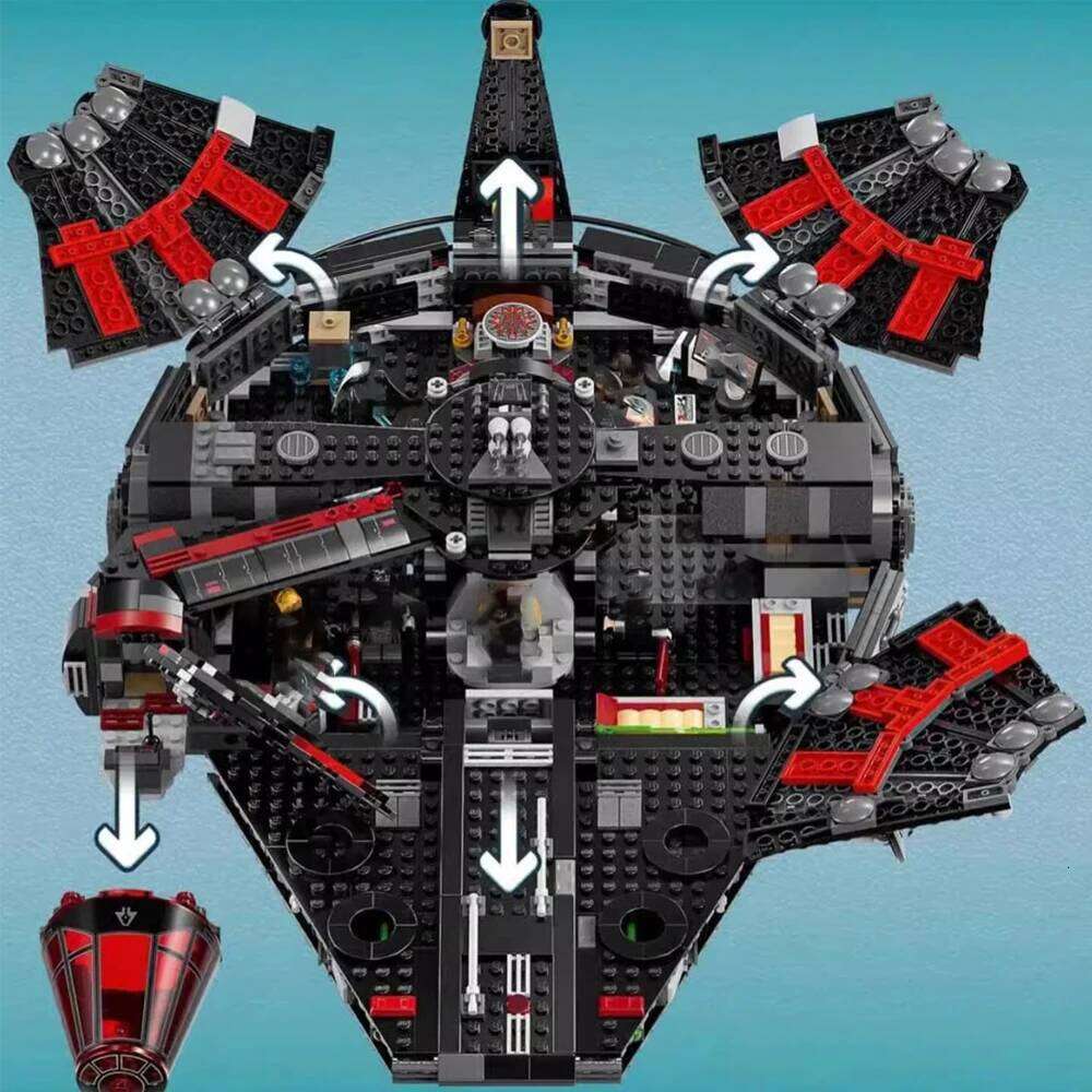 2026 New New Falcon Millennium Dark Spaceship Model Building Blocks Puzzle Assembly Battle Series Toys Adult Boy Birthday Gift 26Y0205