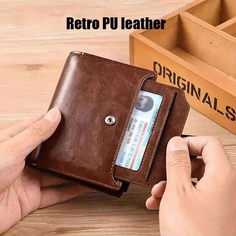 Men's Coin Purse RFID Anti-theft Man Leather Zipper Business Card Holder Money Bag Wallet Male Z260205