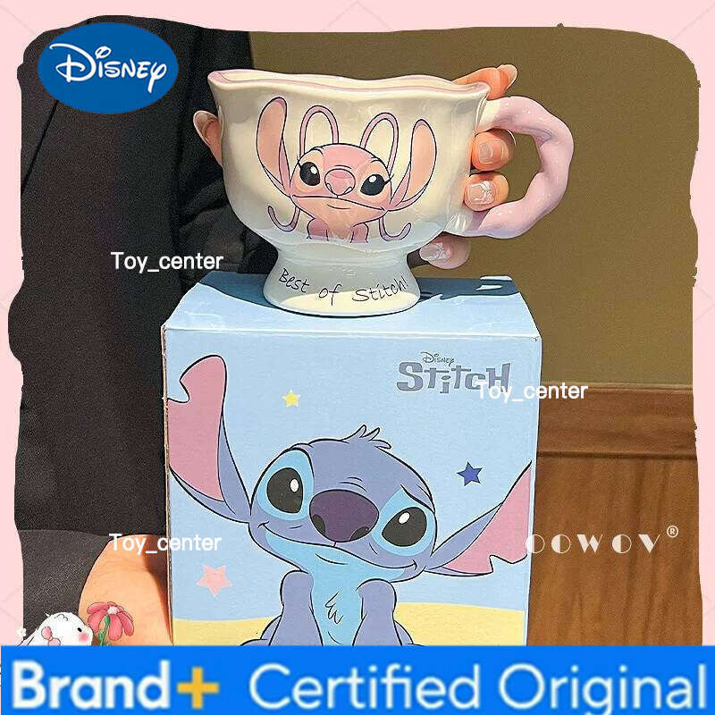 Disney 2025 New 350ml Shi Dizai Co-Branded Mug Ceramic Cute Couple High-Value Coffee Cup Birthday Christmas Gift H2602051