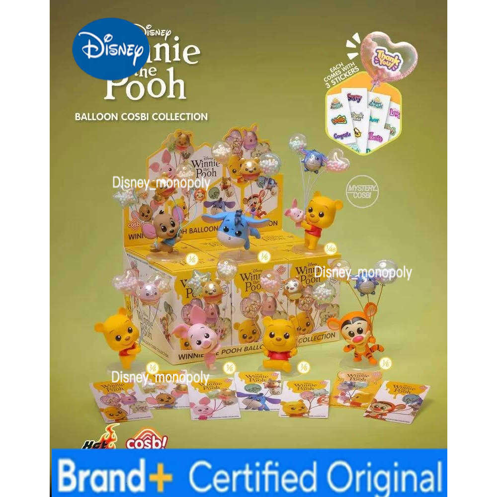 Disney Hot Toys Winnie the Pooh Balloon Series Blind Box Christmas Desktop Decoration Surprise Toy Trendy Collectible Gift H260205