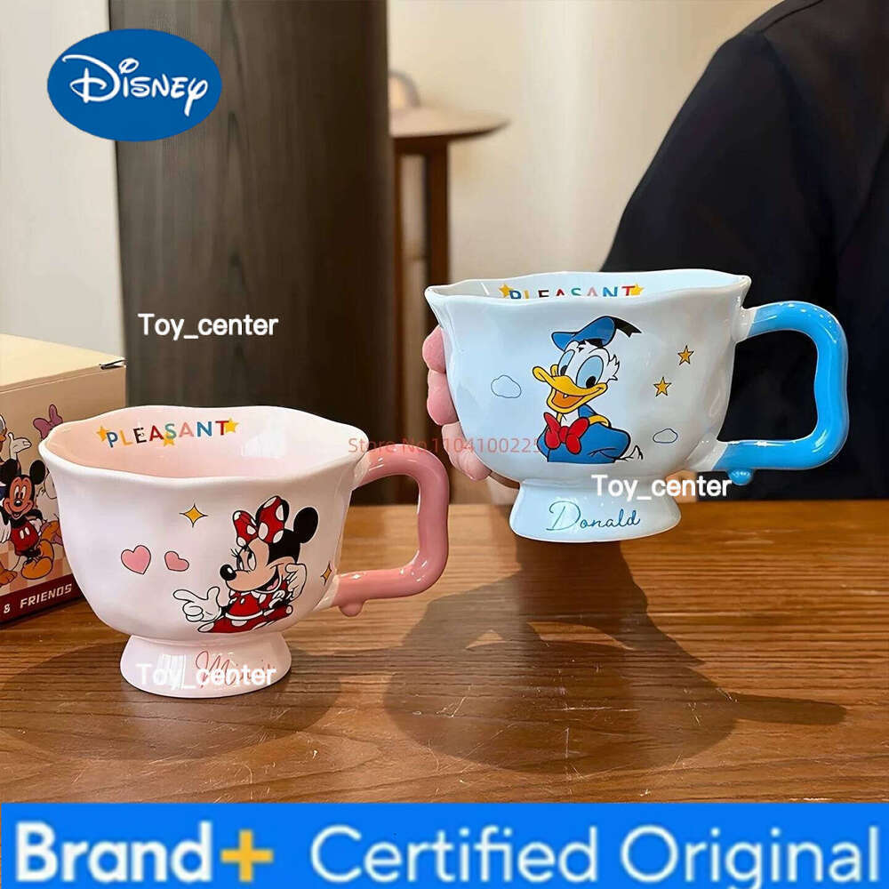 Disney Mickey Minnie Household Water Children'S Ceramic Cute Dormitory Use Office Coffee Breakfast Cup 3d Relief Mug Xmas H260205