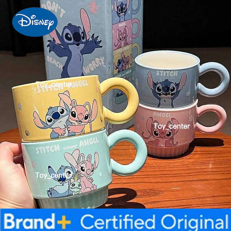 Disney Cartoon Stitch Teapot Mug Action Figures Chip Cogsworth Tea Pot Cup One Set Lovely Gift H260205