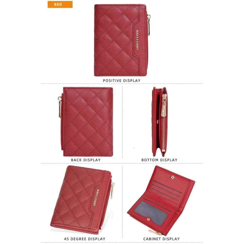 Fashion purse Short Women Baellerry cross wallet Quilted Multi Card Zipper Zero Wallet Z260205