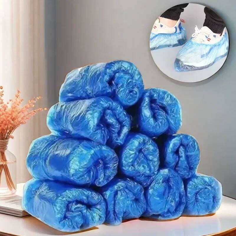 100 PCS Plastic Disposable Overshoes Waterproof Covers Outdoor Rainy Day Carpet Cleaning Shoe Cover S260204