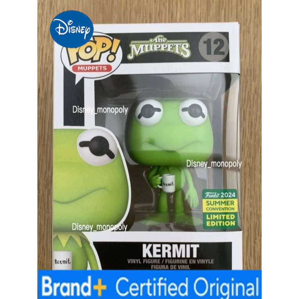 Disney Funko Pop Kermit With Tea Action Figure Anime Big Eyed Frog Model Toy Cartoon Cute Desk Decor Ornaments Doll Collectible H260205