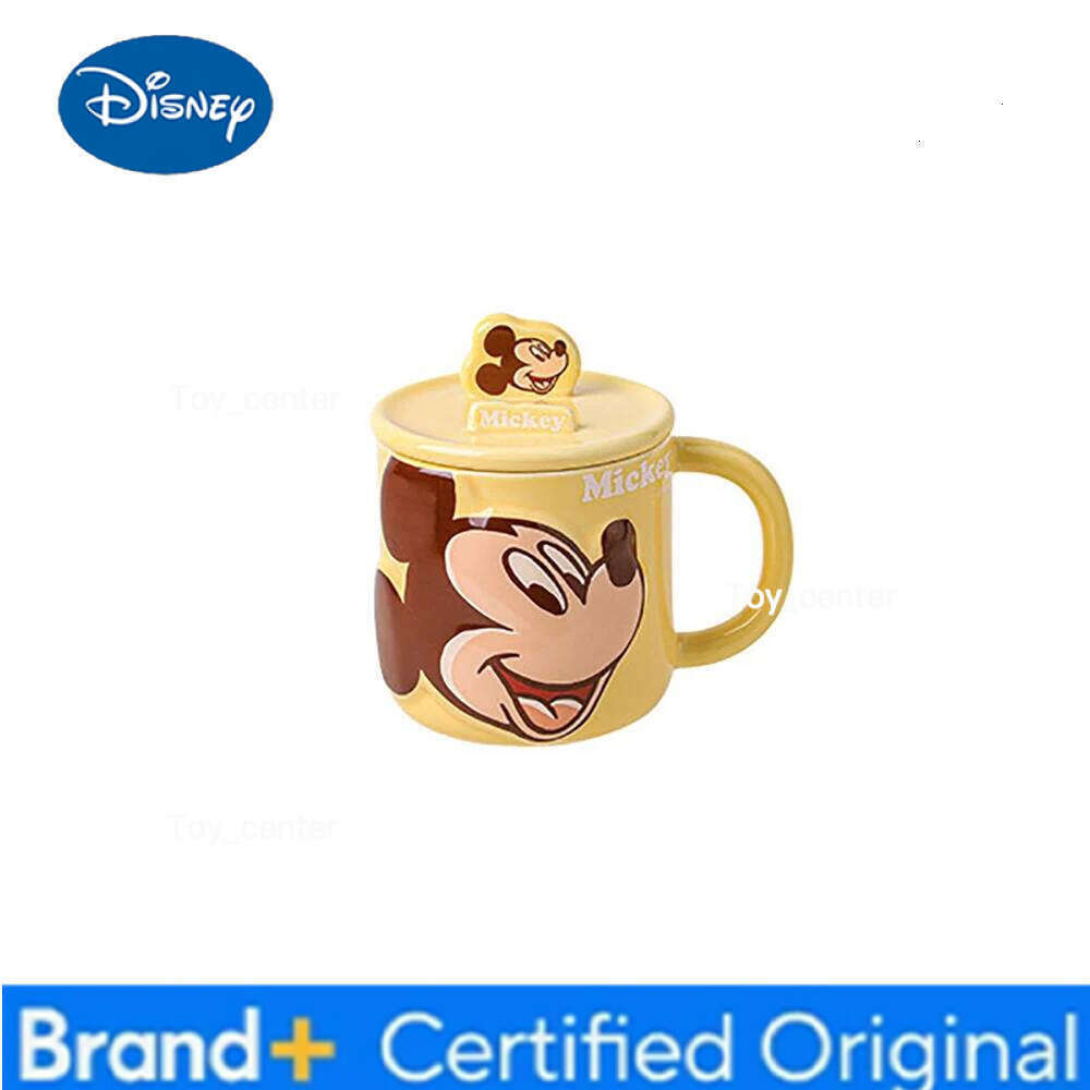 Disney Cartoon Ceramic Mugs with Lid Creative Porcelain Handgrip Household Drinkware Breakfast Milk Coffee Juice Mug Cups H260205