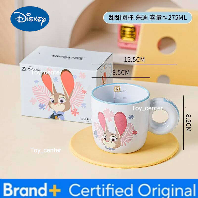 Disney Zootopia Cartoon Anime Couples Mug Cute Ceramic Tea Coffee Milk Graduated Cup Set Home Decoration Kawaii Gift for Girls H260205