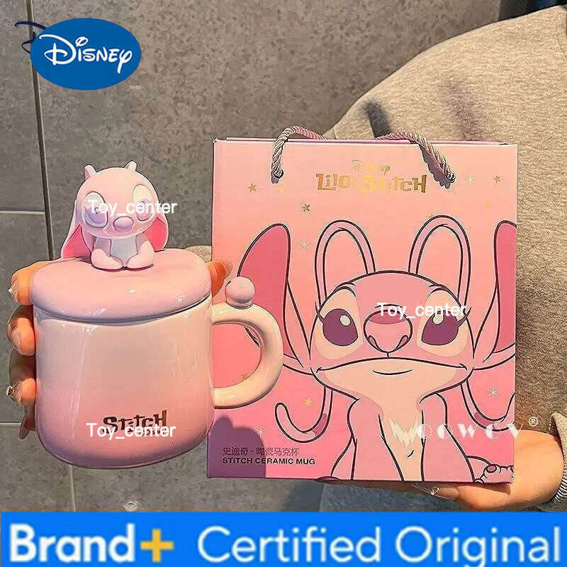 Disney Stitch Cartoon Anime Couples Mug Cute Ceramic Tea Coffee Milk Cup Set Home Decoration Kawaii Birthday Gift for Girls H2602051