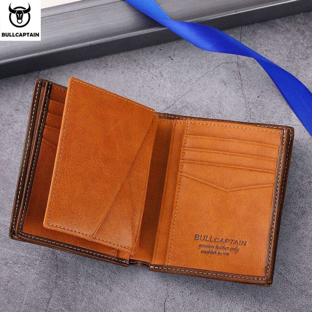 BULLCAPTAIN New 100% High Quality Product Leather Men's Multifunctional Card Slot Short Wallet QB017 Z260205