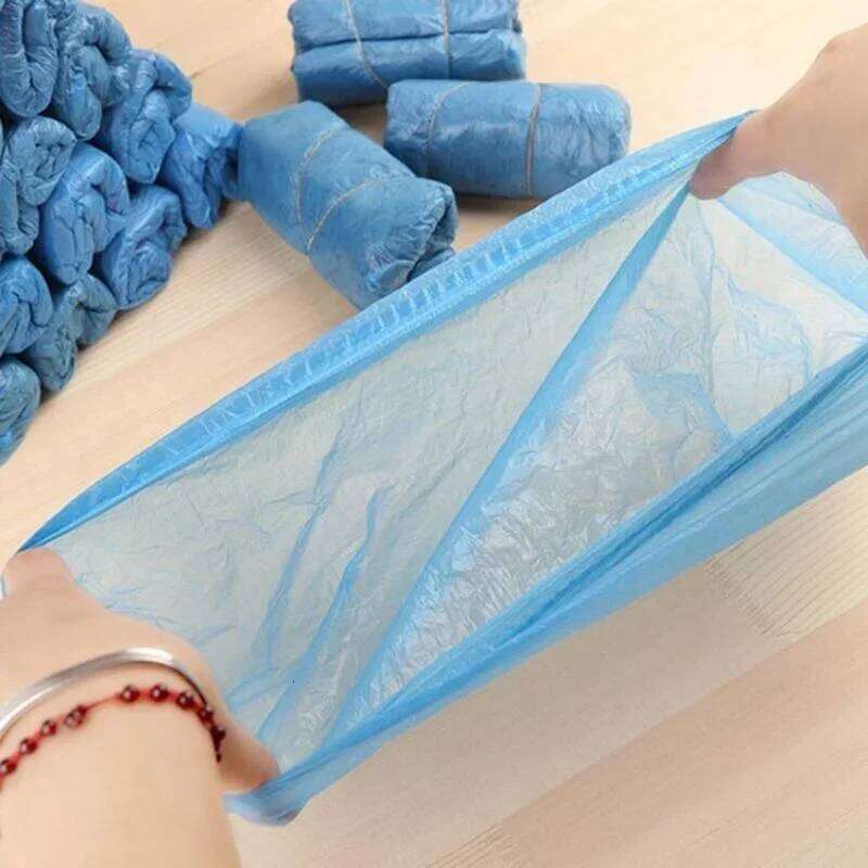 New 100PCS Medical Waterproof Boot Plastic Disposable Shoe Dust Covers Overshoes Home Cleaning Cover Shoes Supplies S260204 f1f