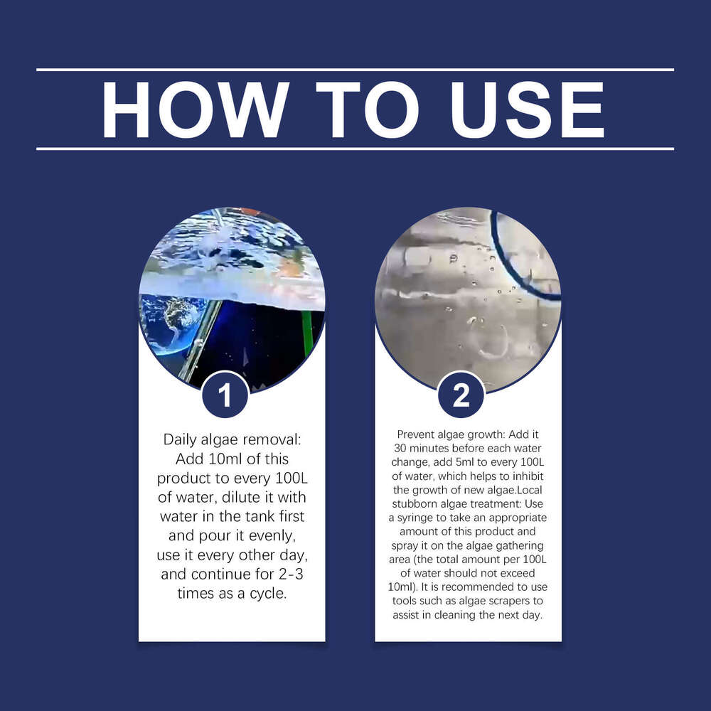 AMZ Aquarium Cleans Fish Tank Stains Removes Algae and Moss, Safe for Fish, Daily Maintenance Water Purifier S260203