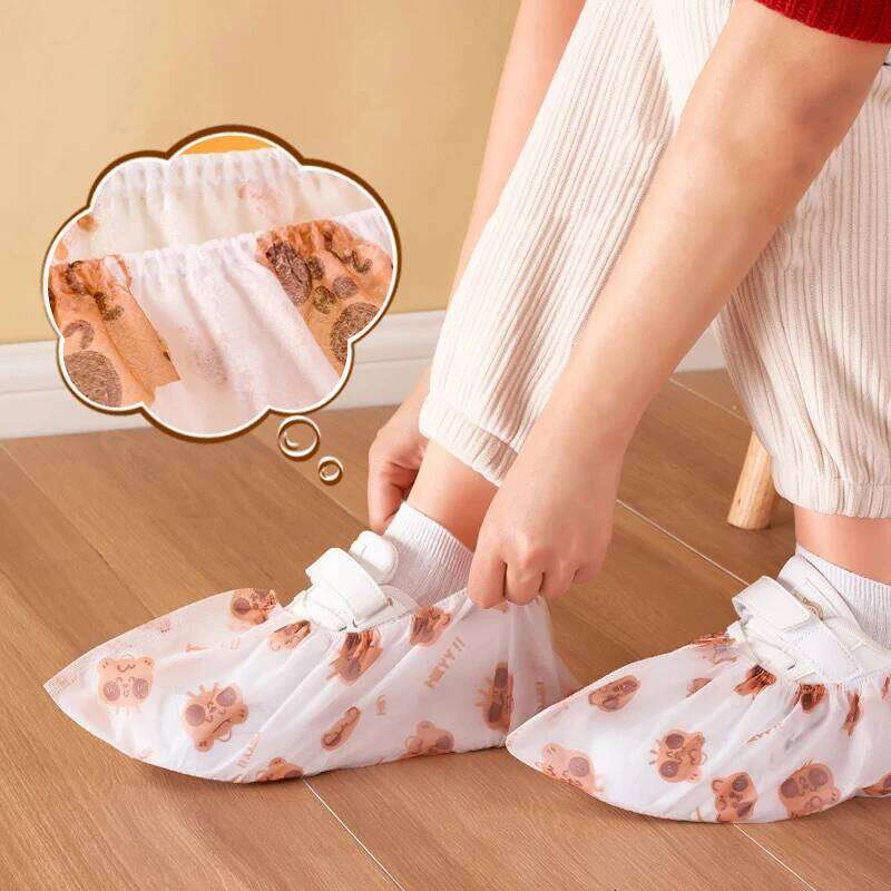 50/100PCS Cartoon Non-Woven Thickened Disposable Indoor Dustproof Anti-Slip Guest No-Remove Shoe Foot Covers S260204