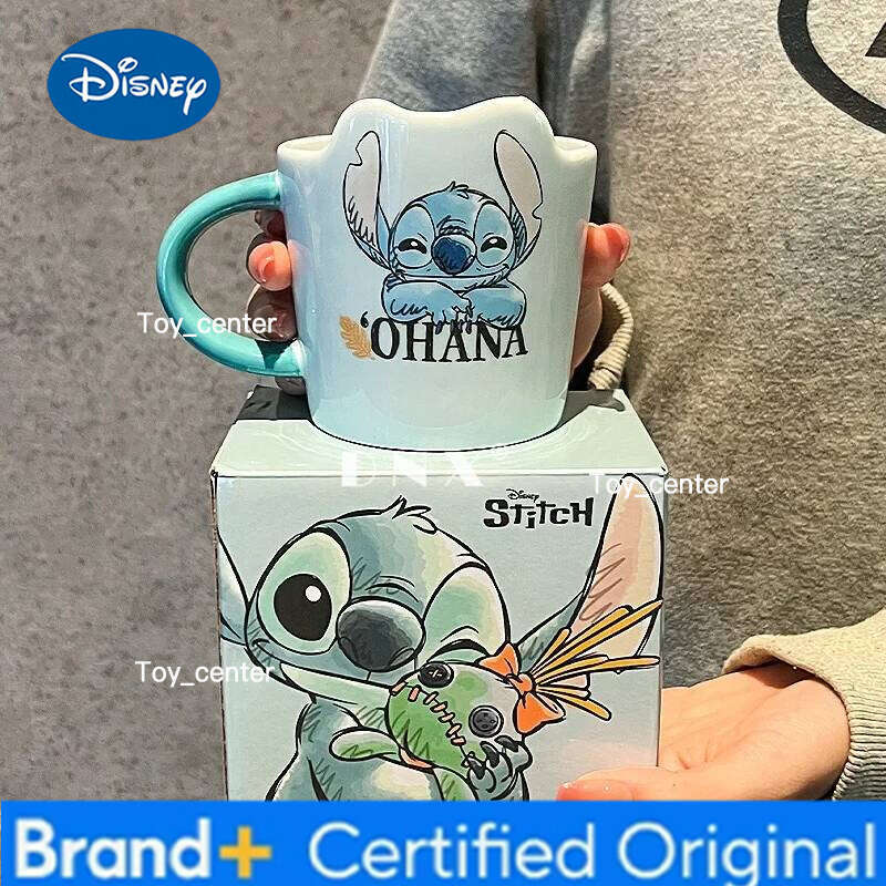 Disney Ceramic Creative Shape Children's Water Stitch Coffee Cup Home Mug Friends Holiday Party Gifts H260205
