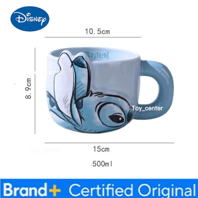 Disney Anime Lilo And Lovely Stitch Room Decoration Cute Cup 12cm 500ML 650ML Gifts for Kids Ceramic Mug H260205