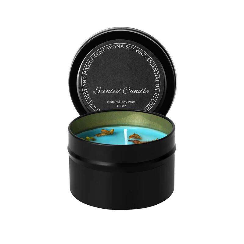 Crystal high-end iron cans, soy wax, dried floral wholesale scented candles, hand held gifts H260205