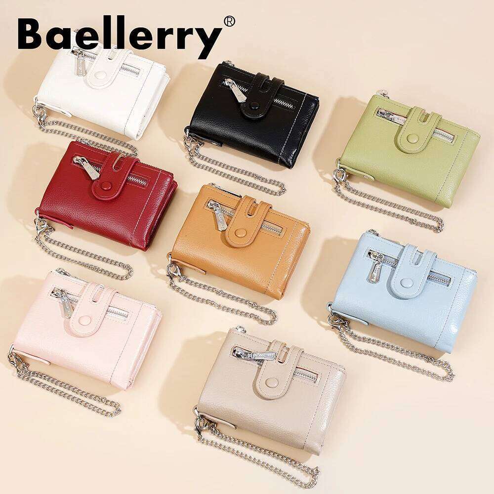 Baellerry Women's with Keychain Strap, Multi Card Holder & Coin Zip Pocket, Ins Style Short Bifold Wallet for Wo Z260205