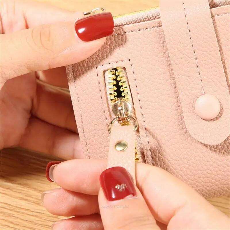 X5XA Ladies Wallet with Card Slots Lightweight Wear Resistant Purse Zippered Coin Pocket for Travel and Everyday Carry Z260205