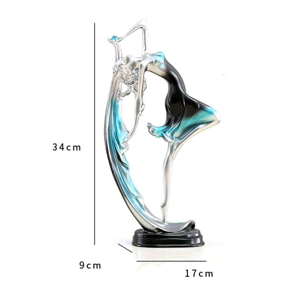 European Beautiful Dancing Decoration Resin Elegant Girl Craft Ornament Living Room Fashion Figure Sculpture S260204