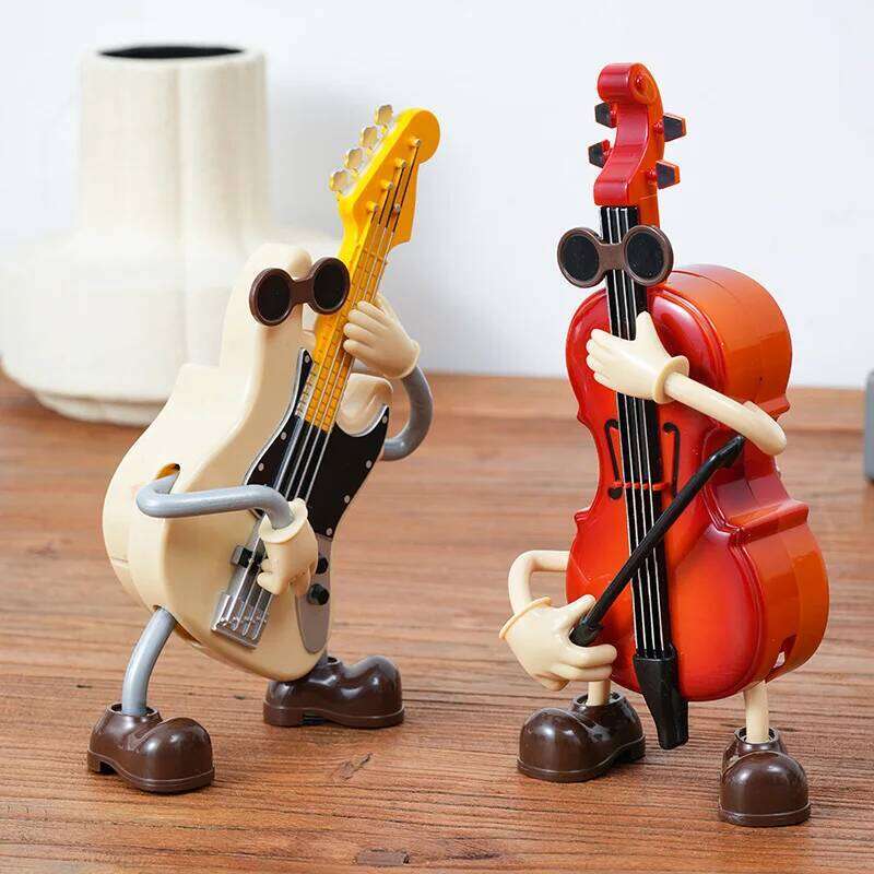 Creative Rocking Music Box, Featuring Guitar And Violin Design, A Perfect Birthday Couple's Holiday Gift, Or Livin S260204