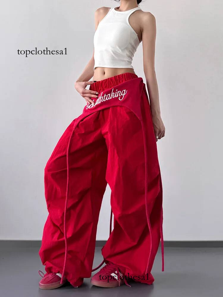 Women's & Y2K Style - Cross-layer Straps Design Casual Streetwear Trousers Wide Leg Cargo Pants for Hip Hop Dance