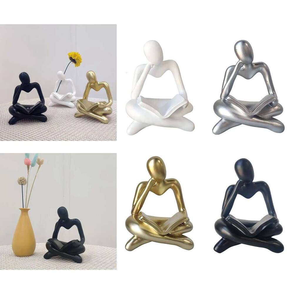 Nordic Style Abstract Thinker Statue Table Collection Craft Creative Art Figurine Sculpture for Wedding Decorations Hotel Office S260204