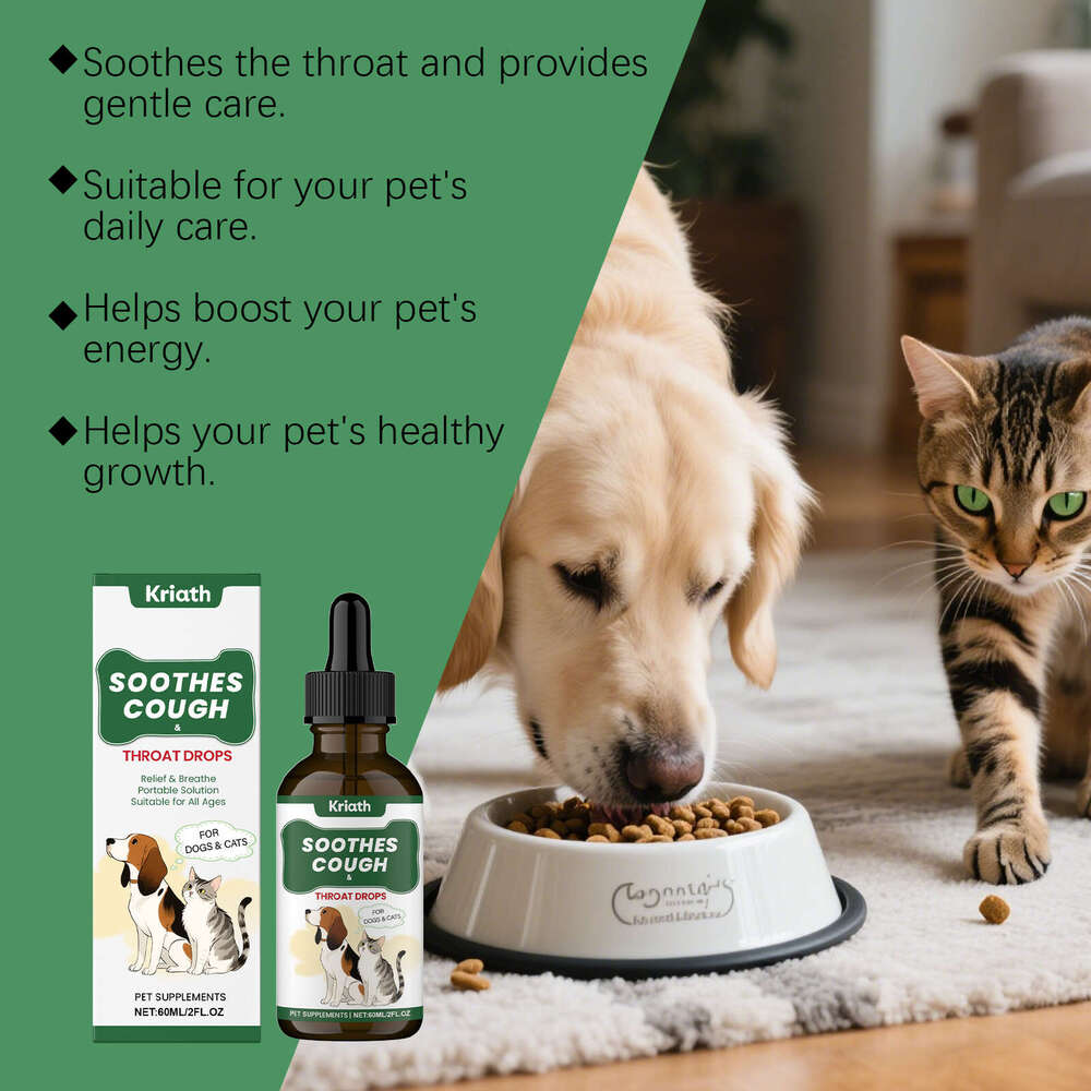 Kriath Pet Soothing Nutritional Solution Gentle Herbal Throat Support Comfort Nourishing Care Supplement S260203