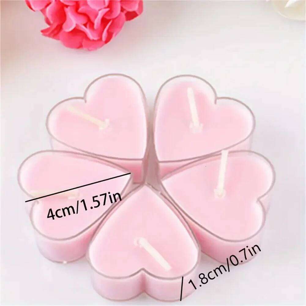 9pcs Heart-Shaped Scented Tea Candles Set Wedding Supplies Romantic Decor Creative Love Candle Marriage Proposals Birthday Gift S260204 e18