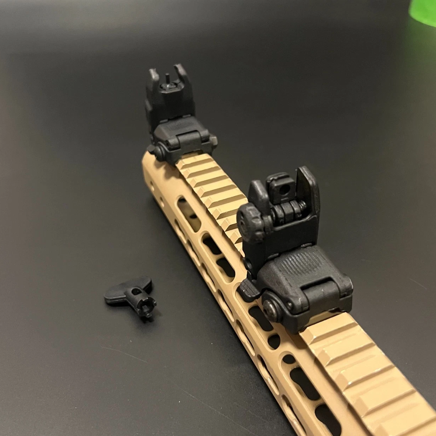 NEW Upgraded Front and Rear MBUS Gen II Flip-Up Sights Floding Front Rear Black Polymer Picatinny Rail Mount Back Up Sight Set