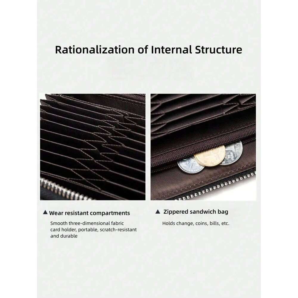 Very Simple Solid Color Basic Long Business Portable Multi-card Multi-function Mobile Wallet Z260205