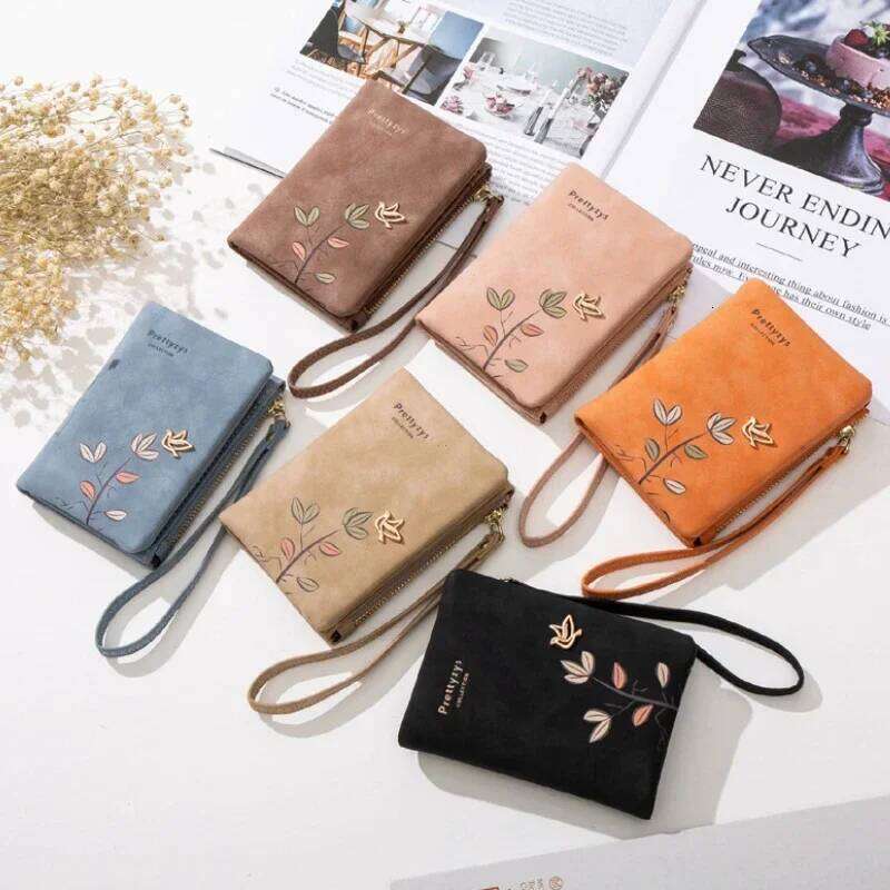 Cute Bird Tree Pattern Women Short Wallet Design Girls Zipper Coin Purse Ladies ID Holder PU Small Clutch Bag Purses Z260205