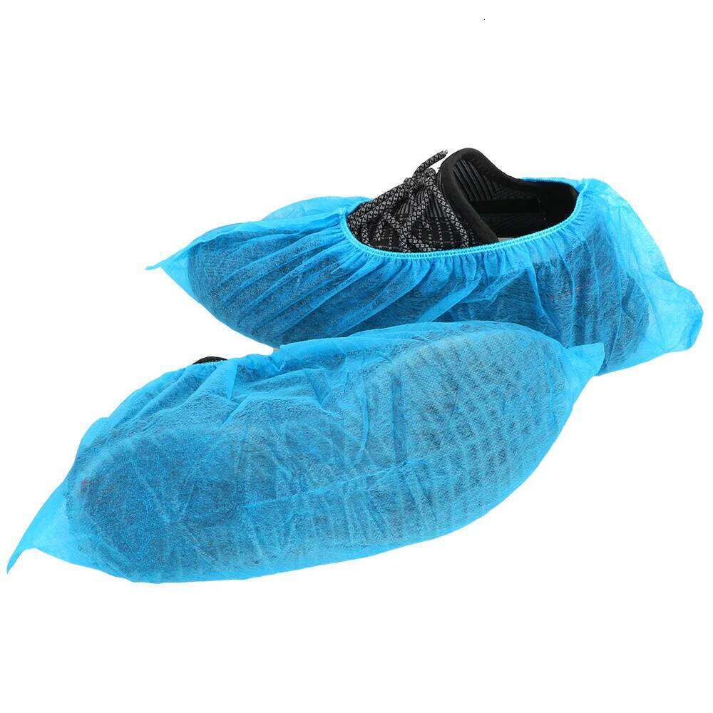 Non-Woven Fabric Overshoes Anti-Slip Breathable Dustproof 100PCS Disposable Shoe Covers Elastic Band S260204