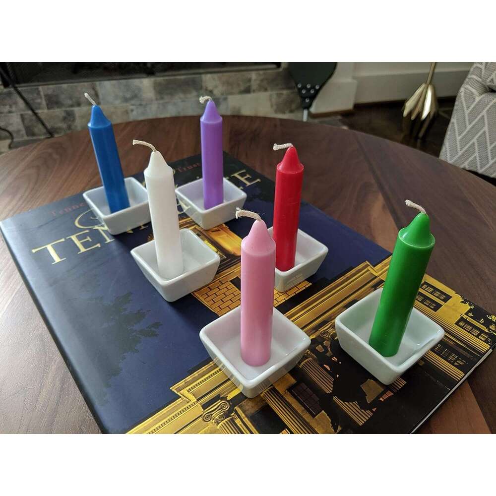 Wicca Wicks - Box of 48 Colored Candles 4 inches Tall 3/4 inch Diameter Witchcraft Supplies for Your Personal Wiccan Altar, Spells, Charms & Intention