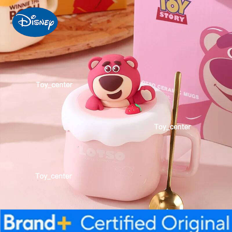Disney Winnie The Pooh Ceramic Mugs With Spoon Toy Story Strawberry Bear Cartoon Gift Box Coffee Cup A Friend'S Birthday Present H2602051