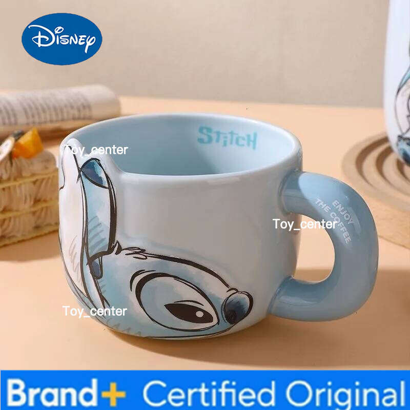 Disney Anime Lilo And Lovely Stitch Room Decoration Cute Cup 12cm 500ML 650ML Gifts for Kids Ceramic Mug H260205