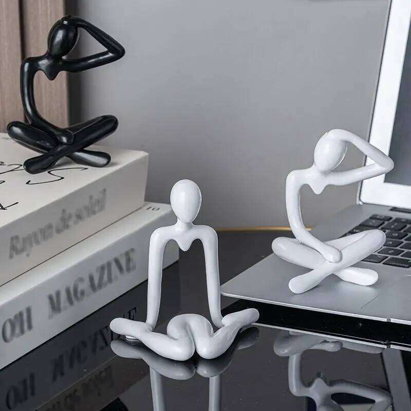Resin Abstract Art Sculpture Desktop Ornaments Thinker Statue Collectible Christmas Gifts Home Decor For Office Study Shelf S260204