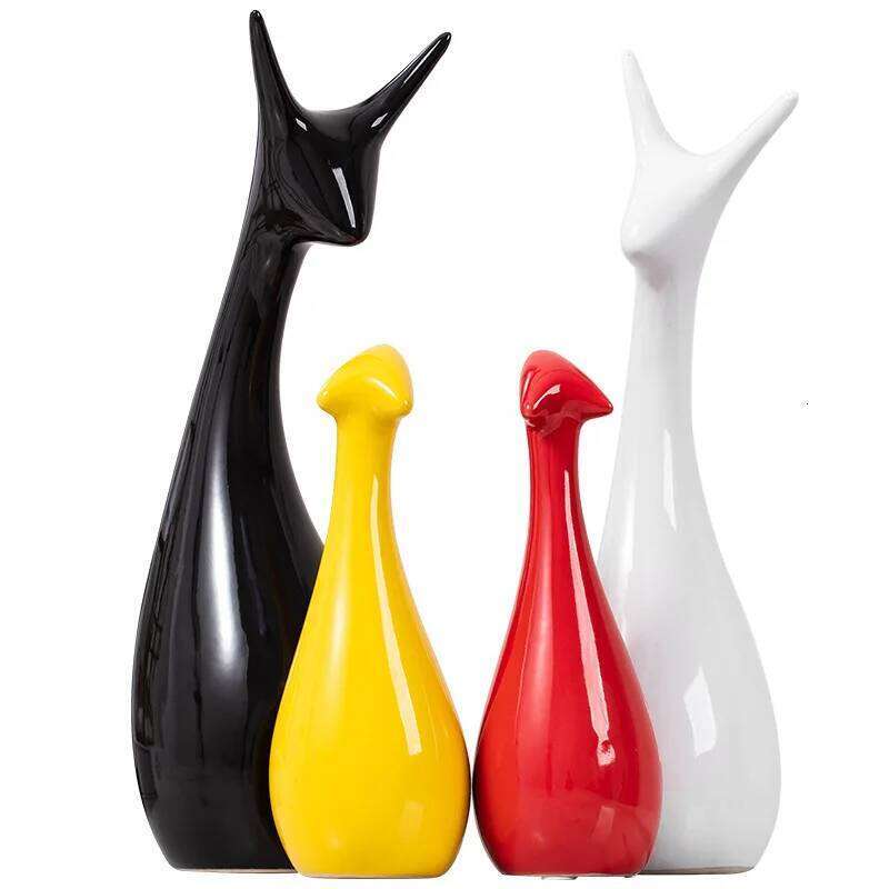 Ceramic Ornaments Wine Set New Chinese Style TV Cabinet Decorations Crafts Wedding Gifts S260204