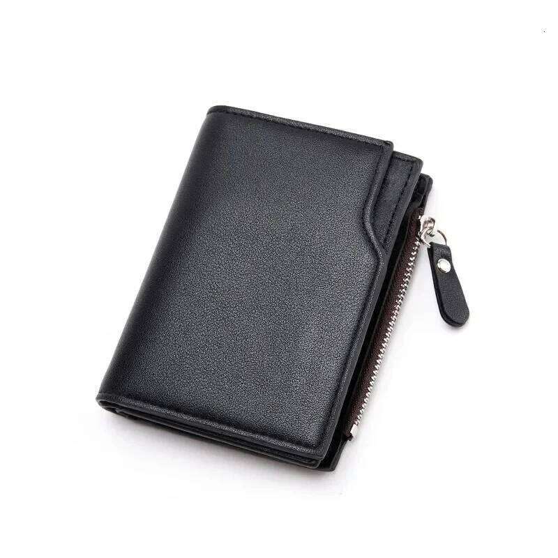 Short PU Leather Male Purse Black Coffee Holders with Zipper Men Wallet Money Bag carteira masculina Z260205